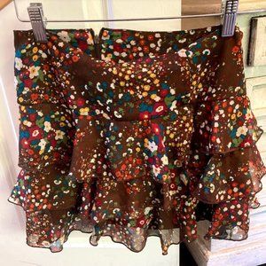 Multicolored Flower Miniskirt